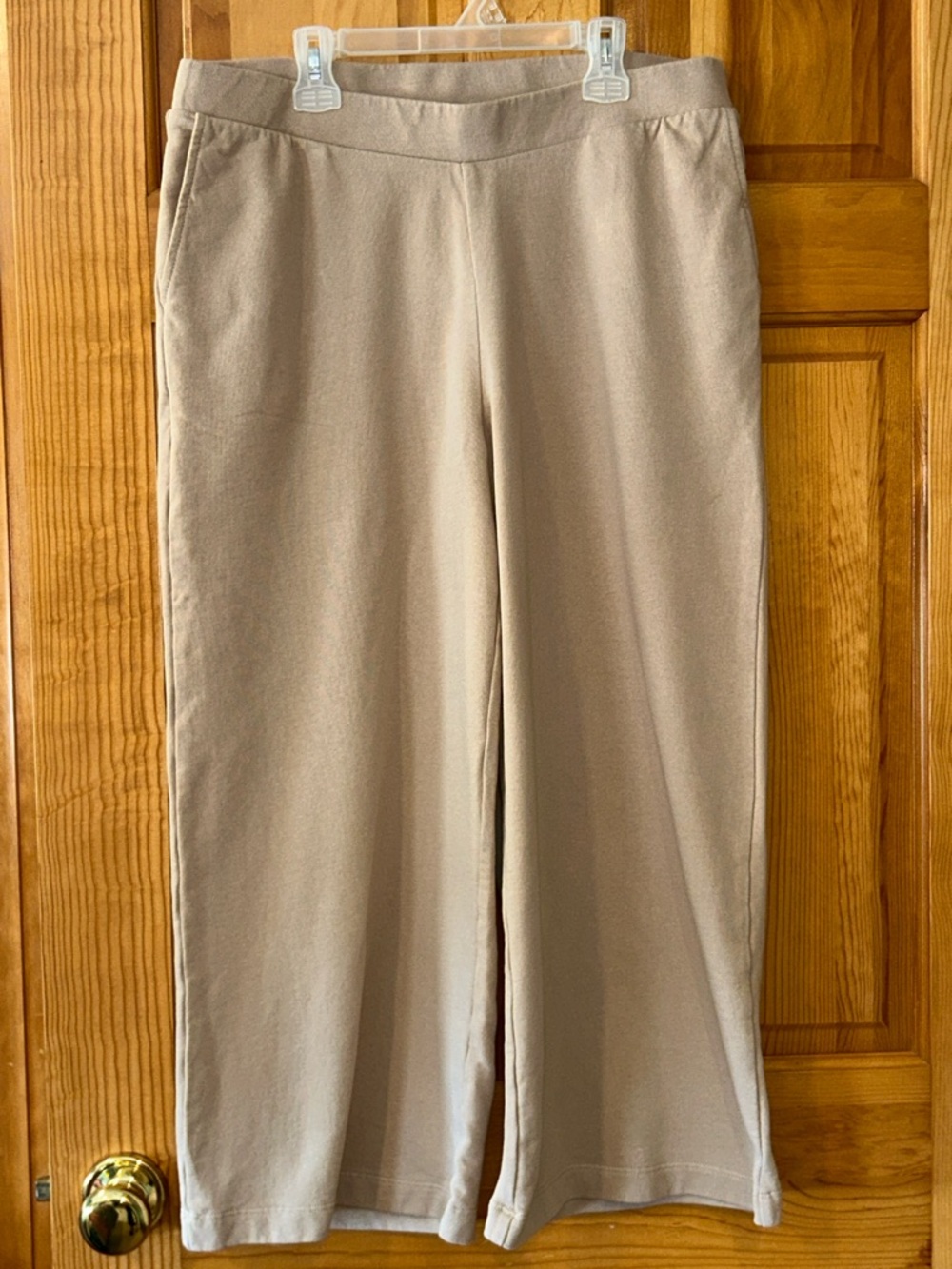 pure jill Organic Cotton Knit Pants — Warm Camel Tone